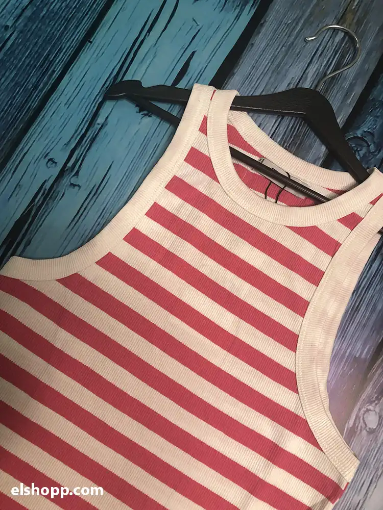 تاپ راه راه بلند کبریتی 204 7 تاپ بلند راه راه کبریتی