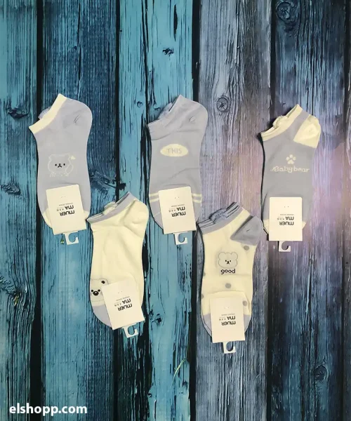 جوراب رنگ آبی خرسی